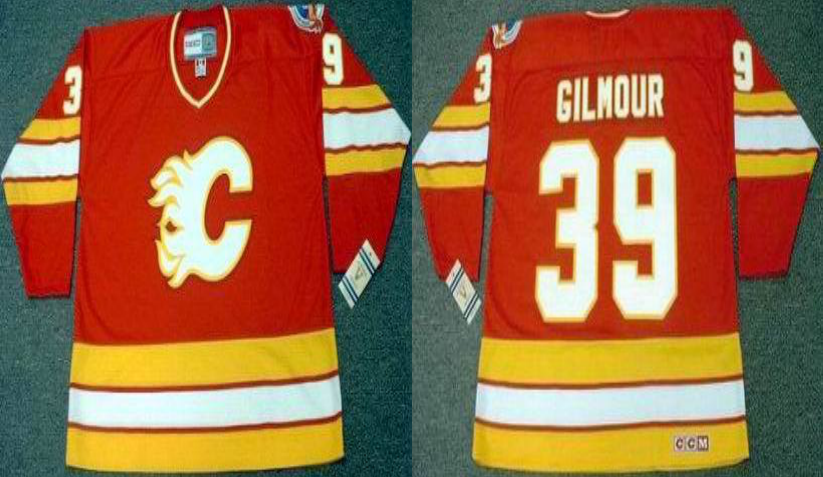 2019 Men Calgary Flames #39 Gilmour red CCM NHL jerseys->calgary flames->NHL Jersey